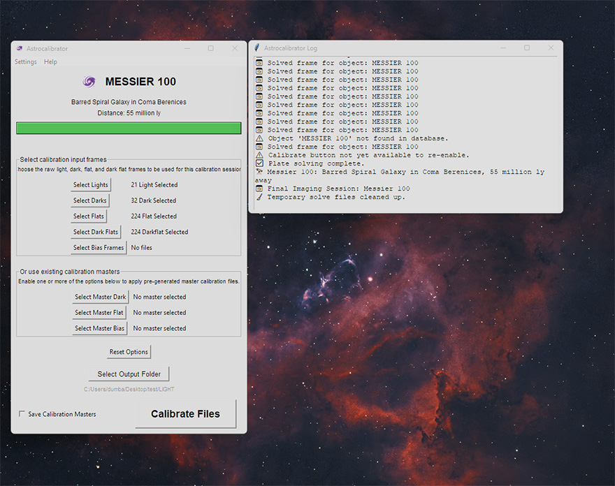 Astrocalibrator GUI